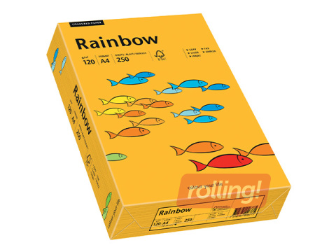 Papīrs Rainbow 22, A4, 120g/m2, 250 loksnes, gaiši oranžs