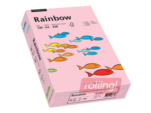 Papīrs Rainbow 54, A4, 120g/m2, 250 loksnes, gaiši rozā 
