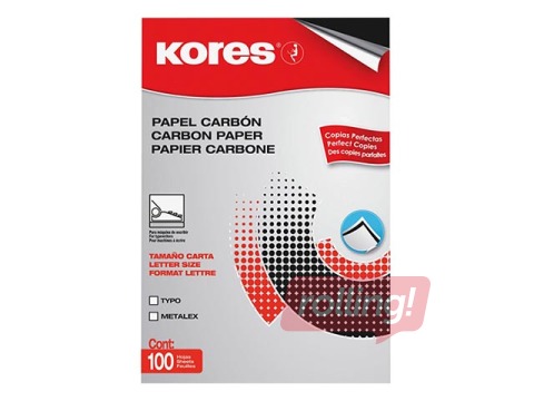 Koppapīrs Kores, A4, melns, 100 loksnes