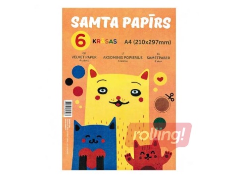 Samta papīrs, A4, 6 krāsas 