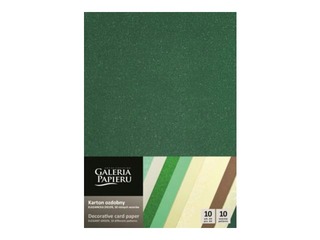 Dizaina papīrs Elegant Green, A4, 210-250 g/m2, 10 loksnes, 10 krāsas
