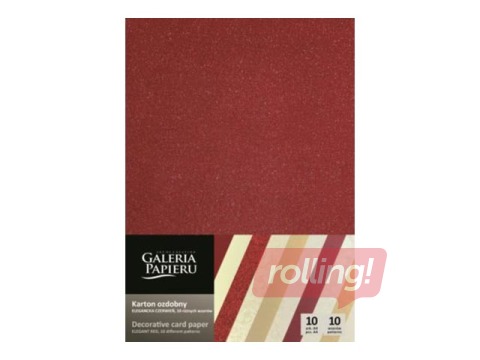 Dizaina papīrs Elegant Red, A4, 210-250 g/m2, 10 loksnes, 10 krāsas