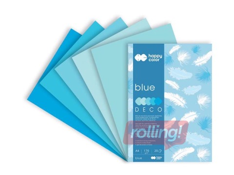 Dizaina papīrs Blue  A4, 170 g/m2, 20 loksnes, zili toņi