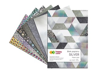 Dizaina papīrs Silver, A4, 150-230 g/m2, 10 loksnes, sudraba toņi