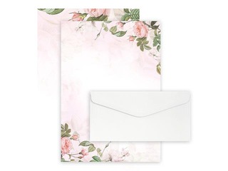 Design paper Garden and envelope DL Smooth white set