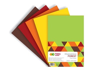 Foam craft sheets Happy Color, Forest, A4,  5 sheets, 5 colours