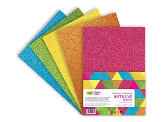 Foam craft sheets Happy Color, Pastel, glittering, A4, 5 sheets, 5 colours