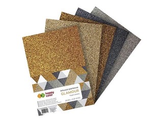 Foam craft sheets Happy Color, Glamour, with glitter, A4, 5 sheets