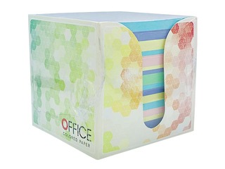 Piezīmju papīrs OFFICE kastītē, 8.5x8.5 cm, 800 lapas, dažādas krāsas