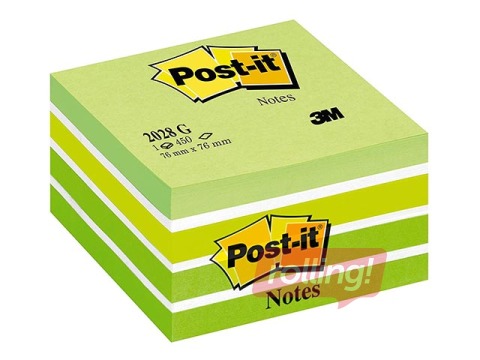 Līmlapiņu kubs Post-it, 76x76 mm, 450l, pasteļzaļš