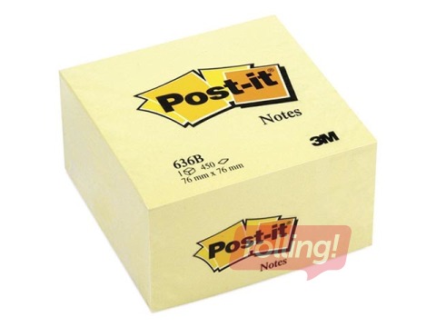 Līmlapiņu kubs Post-it, 76x76 mm, 450l, dzeltens