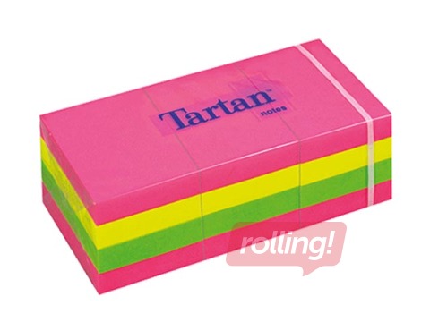 Līmlapiņas Tartan, 38x51 mm, 12x100l., spilgtas assorti krāsas