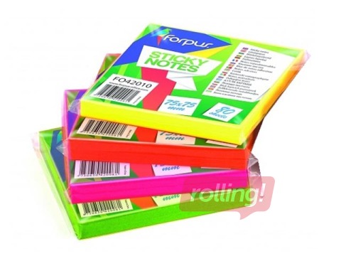 Sticky notes Forpus, bright orange, 75x75mm, 100 sheets