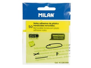Caurspīdīgas līmlapiņas Milan, neona dzeltenas, 76x76mm, 50 lapiņas