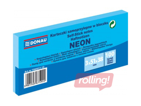 Līmlapiņas Donau, 38x51, 3x100l., neona zilas