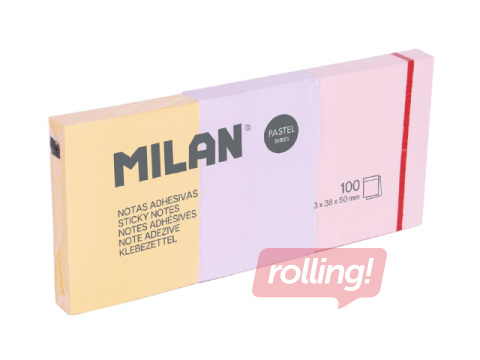 Līmlapiņas Milan pasteļkrāsas, 38x50mm, 3x100 lapiņas