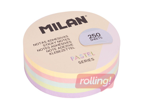 Līmlapiņas Milan, Ø67mm, pasteļkrāsas, 250 lapiņas