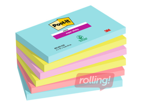 Līmlapiņas Post-It Super Sticky Cosmic 76x127mm, 6x90l.