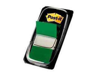 Index tabs plastic Post-it, 25.4 x 43.2 mm, green