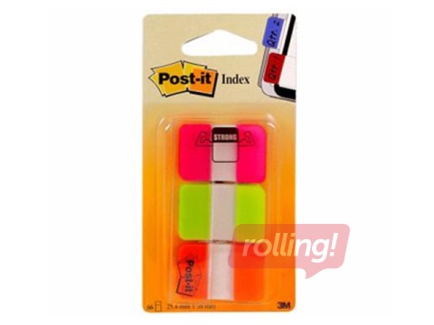 Marķēšanas indeksi Post-it,Strong, 25x38 mm,rozā/zaļa/oranža