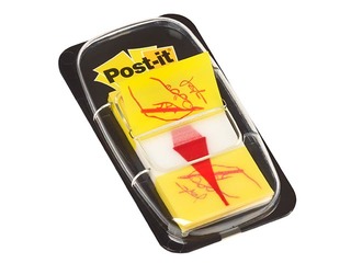 Marķēšanas indeksi plastikāta Post-it, Parakstīt šeit! 25.4 x 43.2 mm, 50 gab