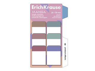 Marķēšanas indeksi ErichKrause Manga, plastikāta, dažādas krāsas, 25x38mm, 60 lapiņas