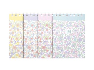 Piezīmju bloknots ar spirāli Oxford, Floral, A7, līniju, 140 lapas