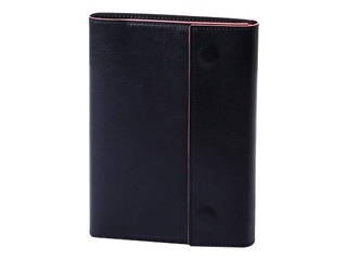 Notebook cover with magnet, A5, artificial leather, black