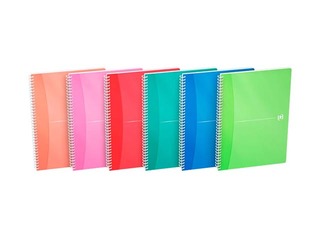 Klade ar spirāli Oxford My Colours, A4, rūtiņu, dažādas vāka krāsas, 90 lapas