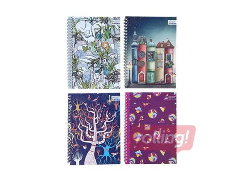 Тетрадь на спирали с цветными краями, A5, в клетку, 80 листов