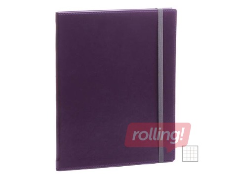 Piezīmju klade, A4 Soft, rūtiņu, violeta ar pelēku gumiju