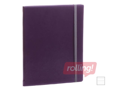 Piezīmju klade, A4 Soft, līniju, violeta ar pelēku gumiju