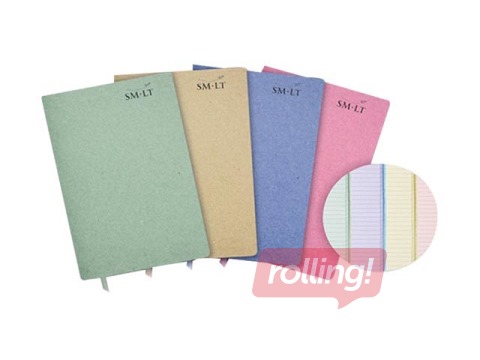 Stiched notebook SM·LT, A5, ruled, 50 coloured sheets