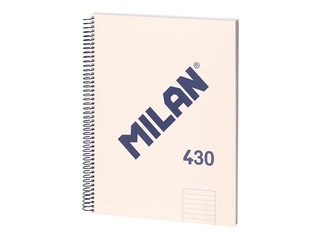 Klade ar spirāli cietos vākos Milan, A4, bēša, līniju, 80 lapas