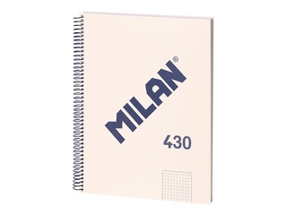 Klade ar spirāli cietos vākos Milan, A4, rūtiņu, bēša, 80 lapas
