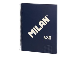 Klade ar spirāli cietos vākos Milan, A4, rūtiņu, zila, 80 lapas