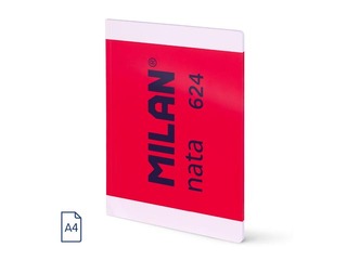 Klade mīkstos vākos Milan, Nata®, A4, līniju, rozā, 48 lapas