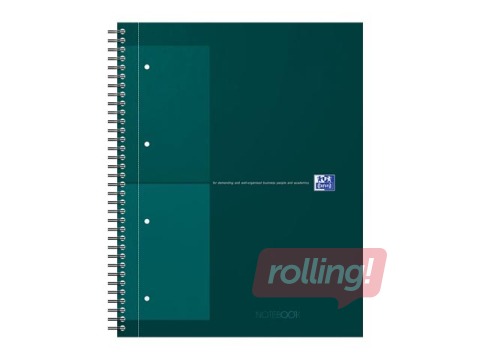 Klade ar spirāli Oxford, International Limited Edition, A4+, rūtiņu, 80 lapas, zaļa