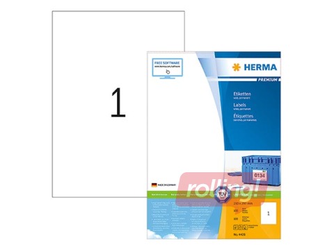 Uzlīmes Herma Premium, A4, 210x297 mm, 200 loksnes, baltas