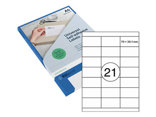 Uzlīmes Rillprint, A4, 70x38.1 mm,100 loksnes, baltas 