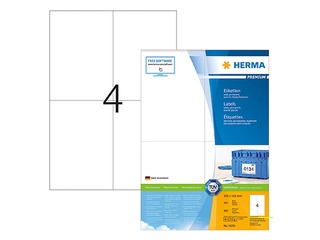 Uzlīmes Herma Premium, A4, 105x148 mm, 200 loksnes, baltas
