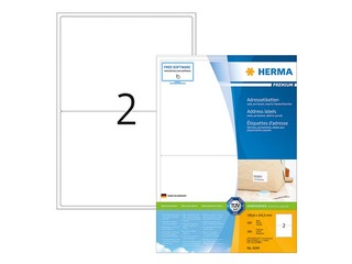 Uzlīmes Herma Premium, A4, 199,6x143,5 mm, 100 loksnes, matētas, noturīgas, baltas