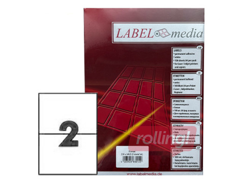 Uzlīmes Labelmedia, A4, 210x148 mm, 100 loksnes, baltas