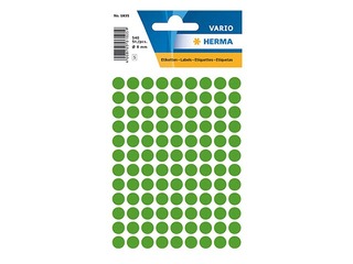 Наклейки - кружочки Herma, 8 мм, зелёные