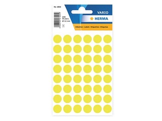 Наклейки - кружочки Herma, 13 мм, жёлтые