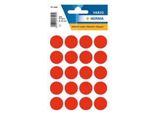 Наклейки - кружочки Herma, 19 мм, красные