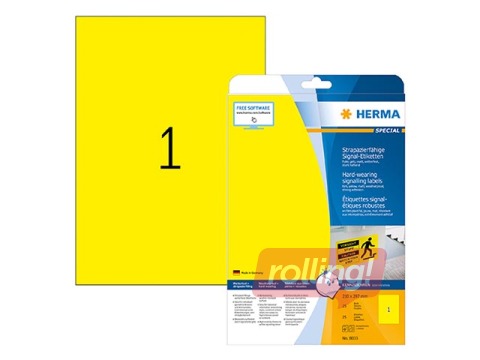 Labels Herma Special, A4, 210x297 mm, 20 sheets, yellow