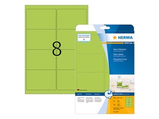 Наклейки Herma Special A4, 99.1x67.7 мм, 20 листов, неоновые зеленые