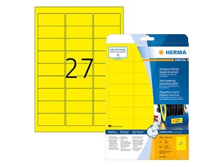Uzlīmes Herma Special, A4, 63.5x29.6 mm, 25 loksnes, dzeltenas, noturīgas