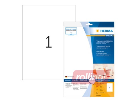 Uzlīmes Herma, A4, 210x297 mm, 10 loksnes, caurspīdīgas 